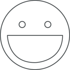 Illustration of smiley face.