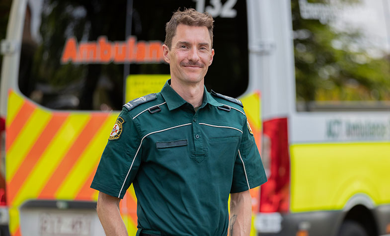 Photo of a smiling paramedic