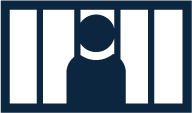 icon of person behind prison bars