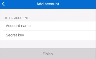 MS Authenticator - Account name and secret key