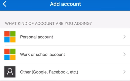 MS Authenticator - Add account