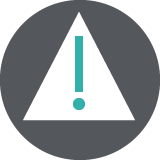 An exclamation mark in a triangle. 