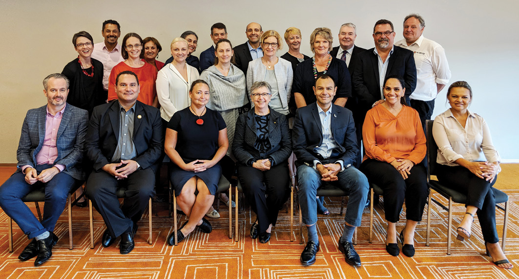 Ms Sally Cunningham, Mr Gilbert Hennequin, Dr Ailsa Wood, Ms Jill Humphreys, Ms Narelle Mills, Ms Anita Rivera, Mr Martin Fletcher, Ms Eliza Collier, Mr Michael Piu, Dr Sabine Hammond, Ms Kym Ayscough, Ms Tania Dalton, Mr Michael Gorton, Mr Craig Dukes, Mr Allan Groth; [L–R seated]: Mr Chris Robertson, Mr Karl Briscoe, Ms Jacqui Gibson-Roos, Dr Joanna Flynn, Associate Professor Gregory Phillips, Professor Roianne West, Ms Tanja Hirvonen